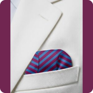 BLUE/PARPAL STRIP JACQUARD WOVEN POCKET SQUARE