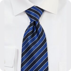 ROYAL BLUE / BLACK STRIP JACQUARD WOVEN TIE