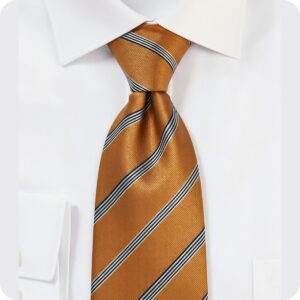 MUSTARD /BLACK STRIP JACQUARD WOVEN TIE