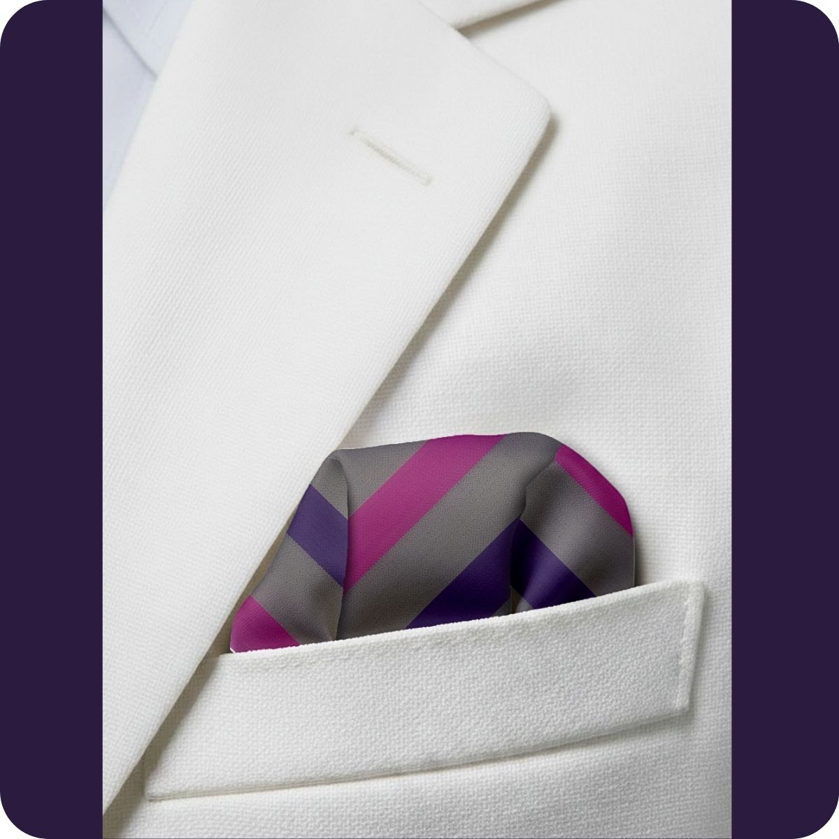 _dark parpal gray strip pocket square