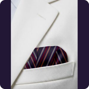 PARPAL /RED/ GREEN STRIP JACQUARD WOVEN POCKET SQUARE